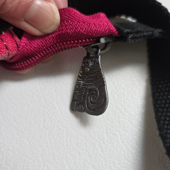 Laurel Burch Feline Friends  Cats Crossbody Bag Purse Canvas Zip Black Red Boho - Picture 4 of 12